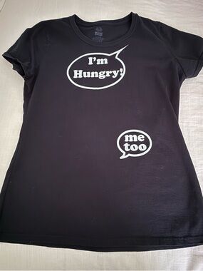 Maternity Fun T-shirt with Speech Bubbles  Black Short Sleeve Tee